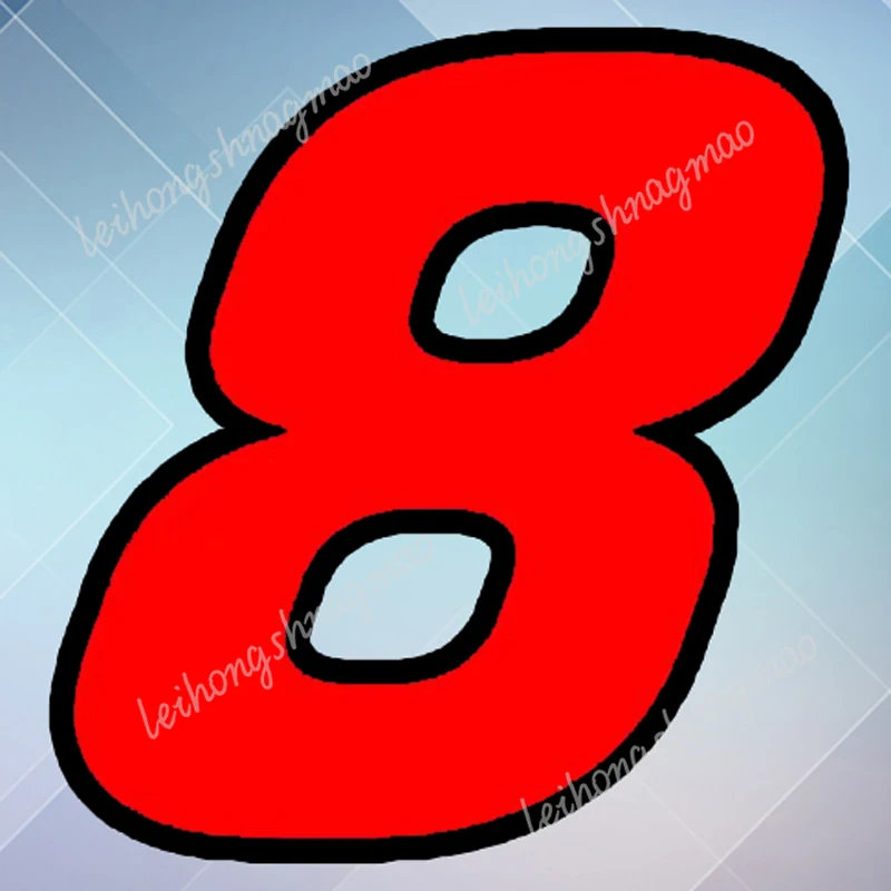 

Quare Font Race Car Sticker Decoration Accessories Team Member Number Racing Car Number Popular Stickers Red Font (black Outline