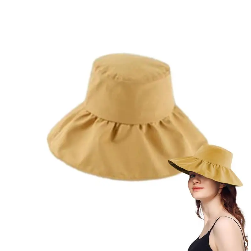 Beach Hat For Women Foldable Sun Protection Hat For Women Summer Fashion Wide Brim Hats Breathable For Seaside Swimming Pool