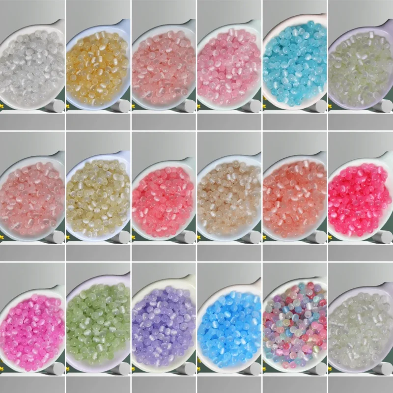 130 Stück Super Exzellente 4mm Macaron Katzenauge Gebürstete Reisperlen Handgefertigte DIY-Perlen Lose Glasperlen