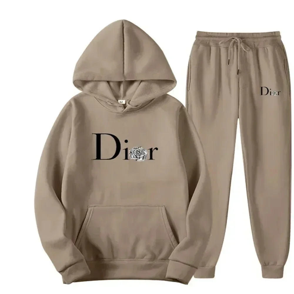 New Men's Fashion Fitness Outdoor Jogging and Casual Sets, Autumn Two-piece Long-sleeved Sweatshirts and Sweatpants for Men