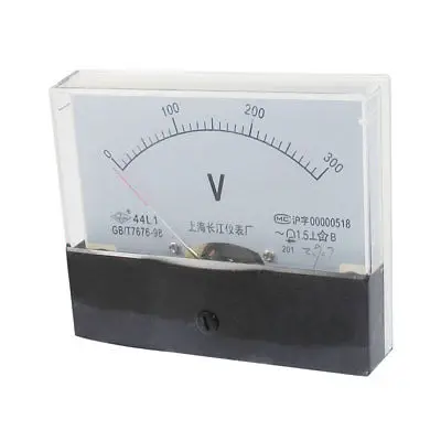 AC 0-300V Rectangle Shape Analog Volt Voltage Needle Panel