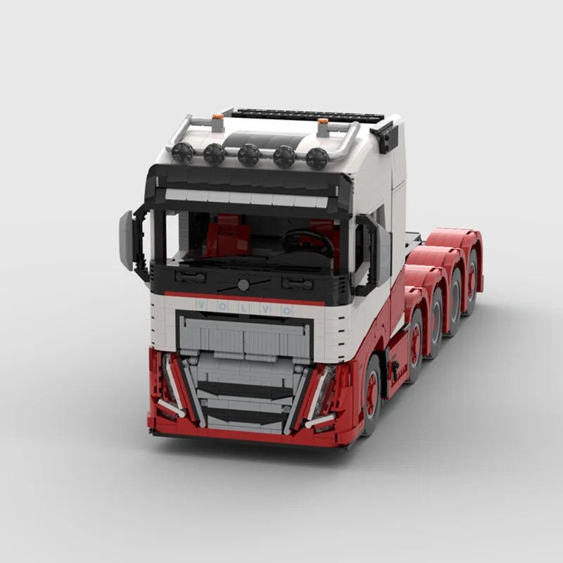 Klocki konstrukcyjne Urban Truck Moc Modular FH16 10X4 Traktor (Czerwony) Model DIY Zestaw do Składania Zabawka Prezent na Święta Urodziny