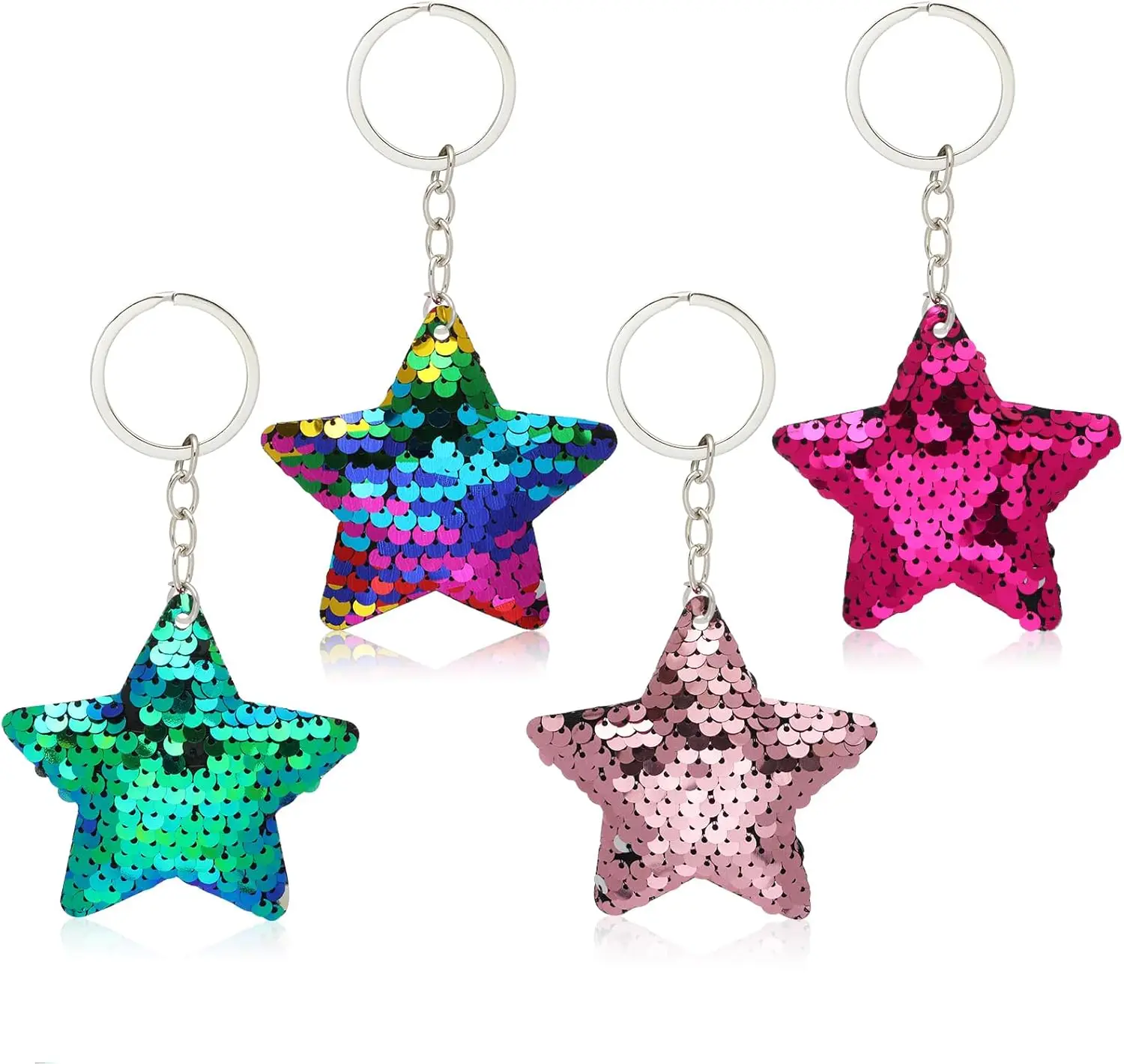 

Star Shaped Glitter Sequins Charm Keychain Bag Hanging Decoration Key Ring