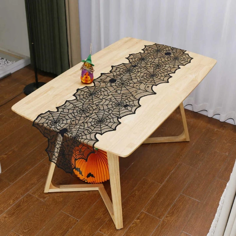 

Halloween Decoration Tablecloth Tablecloth Lace Table Flag Halloween Tablecloth Day of The Dead Table Runner Party Accessorie