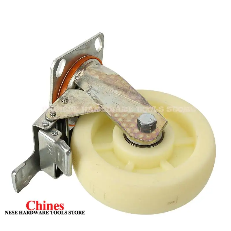 

Industrial Heavy Duty 6 Inch Caster: Universal Wheel with Brake Standard Load Capacity Flat Mount Nylon Wheel Face