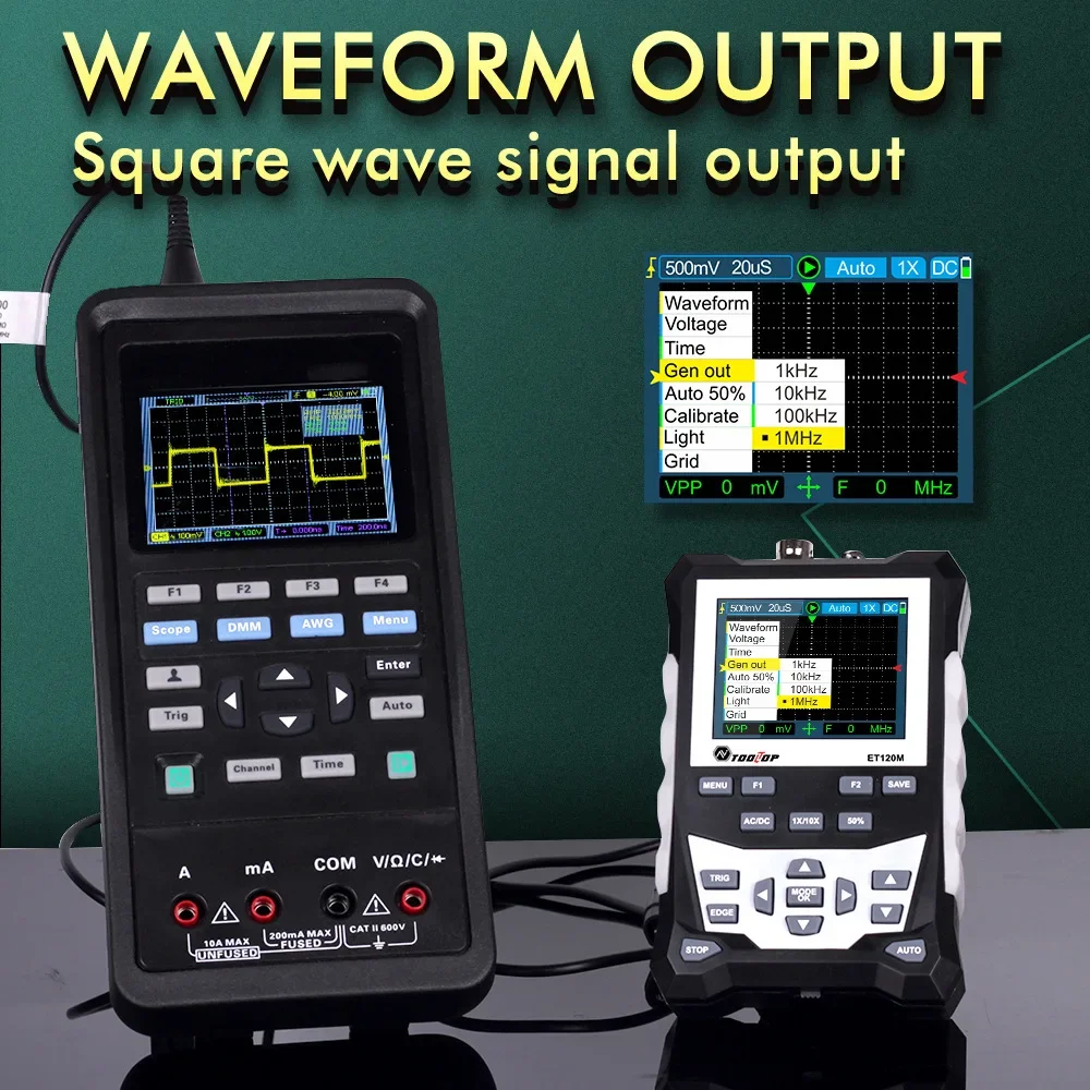 

ET120M 500MS/s 120MHz Professional Digital Oscilloscope Laboratory Electrical Repair Auto Handheld Portable Oscilloscope