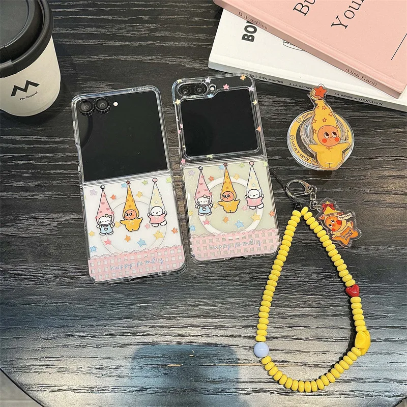 

Creative Star Doll Stand Magsafe for Samsung Galaxy Z Flip 7 6 5 4 Protective Back Cover for ZFlip5 ZFlip6 ZFlip7 Case Shell