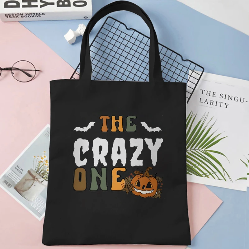 Borsa per la spesa da donna abbinata a borsa per donna riutilizzabile di Halloween divertente borsa per Shopper a tracolla da donna con grafica di