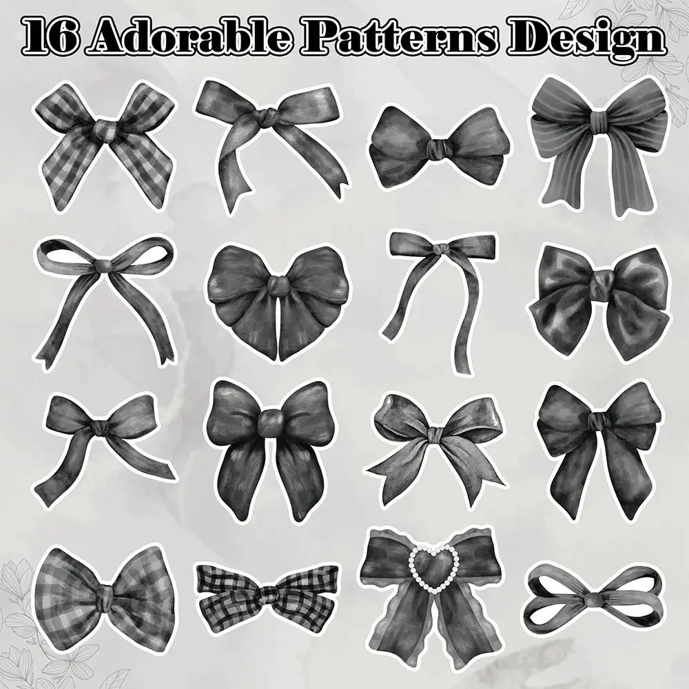 

500PCS Pink Black Bowknot Sealing Stickers Paper Mixed Pattern Seal Labels Party Supplies DIY Accessories Gift Wrapping Sticker