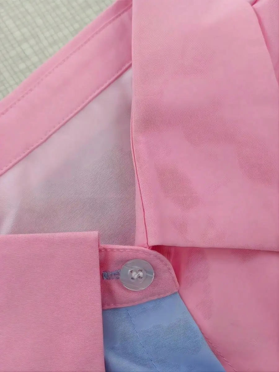 2025 Newest Women's Color-Block Long Sleeve Button-Down Roll-Neck Boyfriend Shirt