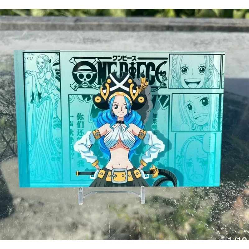 One Piece Collectible Card Bricks Hancock Luffy Nami Nico Robin Zoro Chopper Ace Holiday Gift Acrylic Refraction Gradient