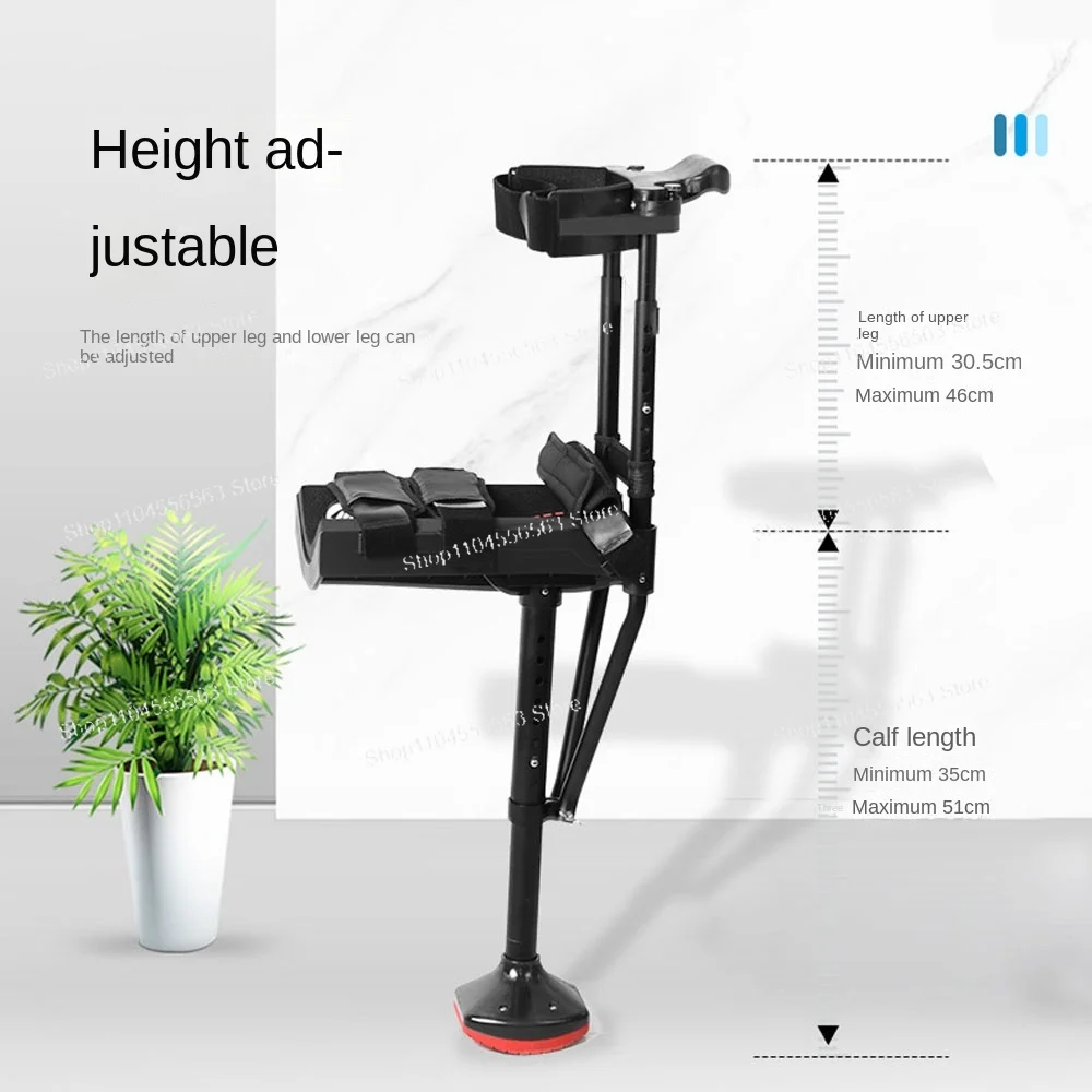 Telescopic Height Adjustable Knee Scooter, Hands Free Single Leg Mobility Walker for Post Injury Recovery
