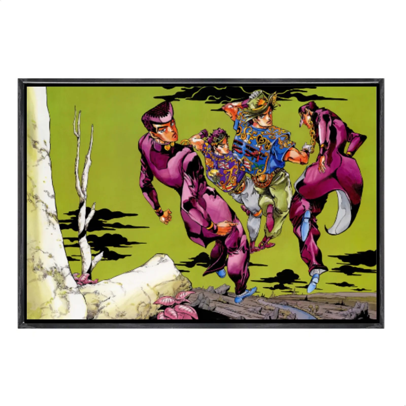 

Японская манга «Невероятные приключения Джоджо», многоразмерный холст, постер в двойной рамке, настенное искусство, домашний декор, домашний декор