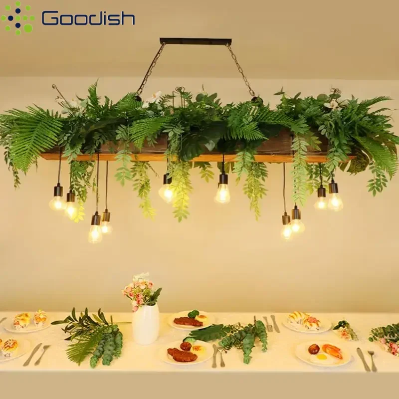 Piante verdi Lampade a sospensione a LED Lampada creativa moderna per ristorante Bancone bar Cucina Soggiorno Sala da pranzo Decorazione domestica Lampadario