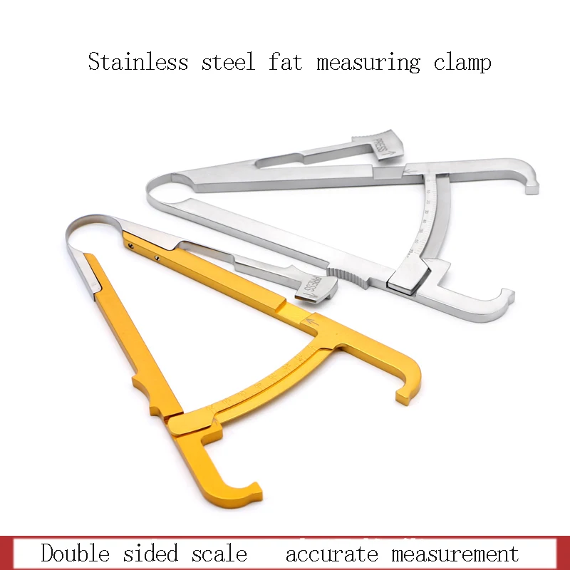 Balança dupla face com braçadeira de medição de gordura (aço inoxidável, ouro e plástico)