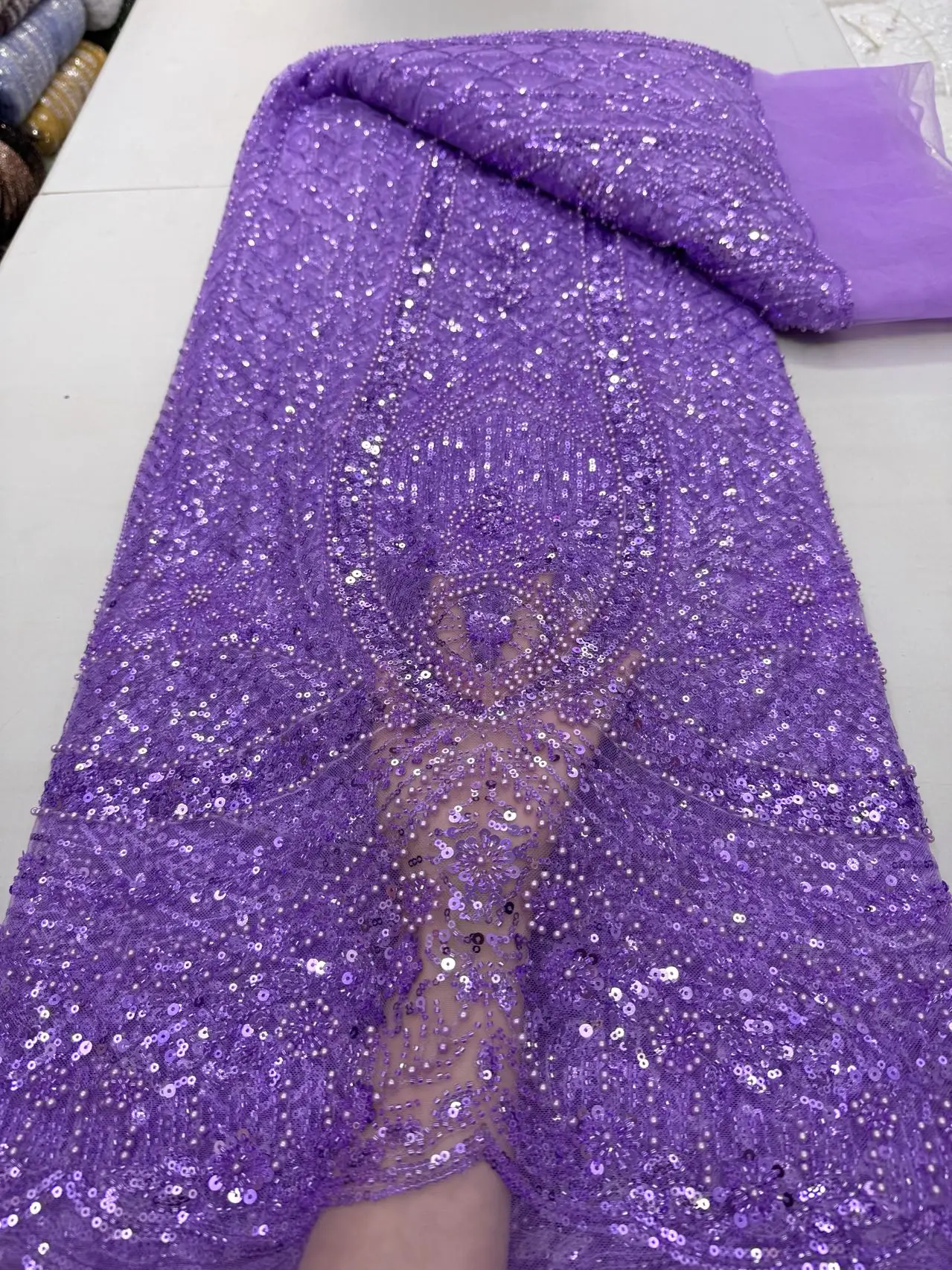 

2025 High Quality African Tulle Lace French The Latest Silk Milk Mesh Lace Ribbon Beads Suitable For Woman Party Wedding Nigeria