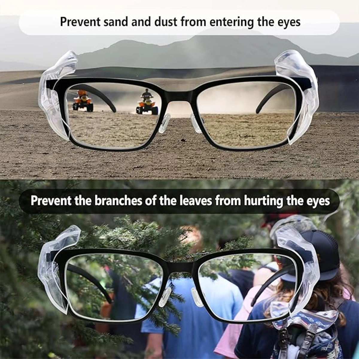 2/4/6pcs Safety Glasses Side Shields, Flexible One-Step Side Shields for Safety Glasses, Suitable for Small to Large Glasses