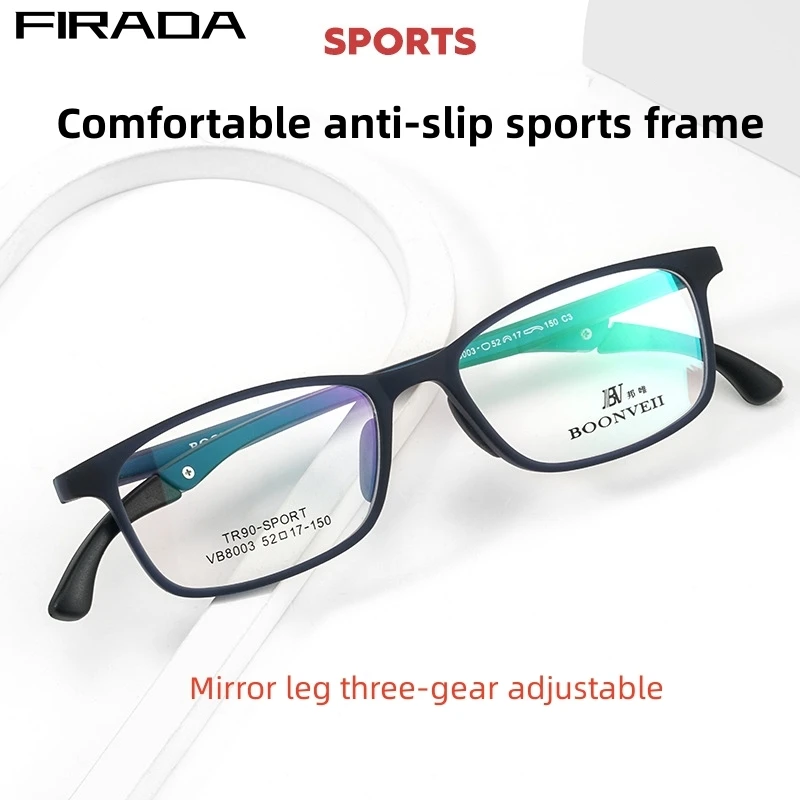 

FIRADA New Fashion Eyewear Men's Retro Square TR90 Sports Eyeglasses Myopia Optical Prescription Glasses Frame For Men VB8003