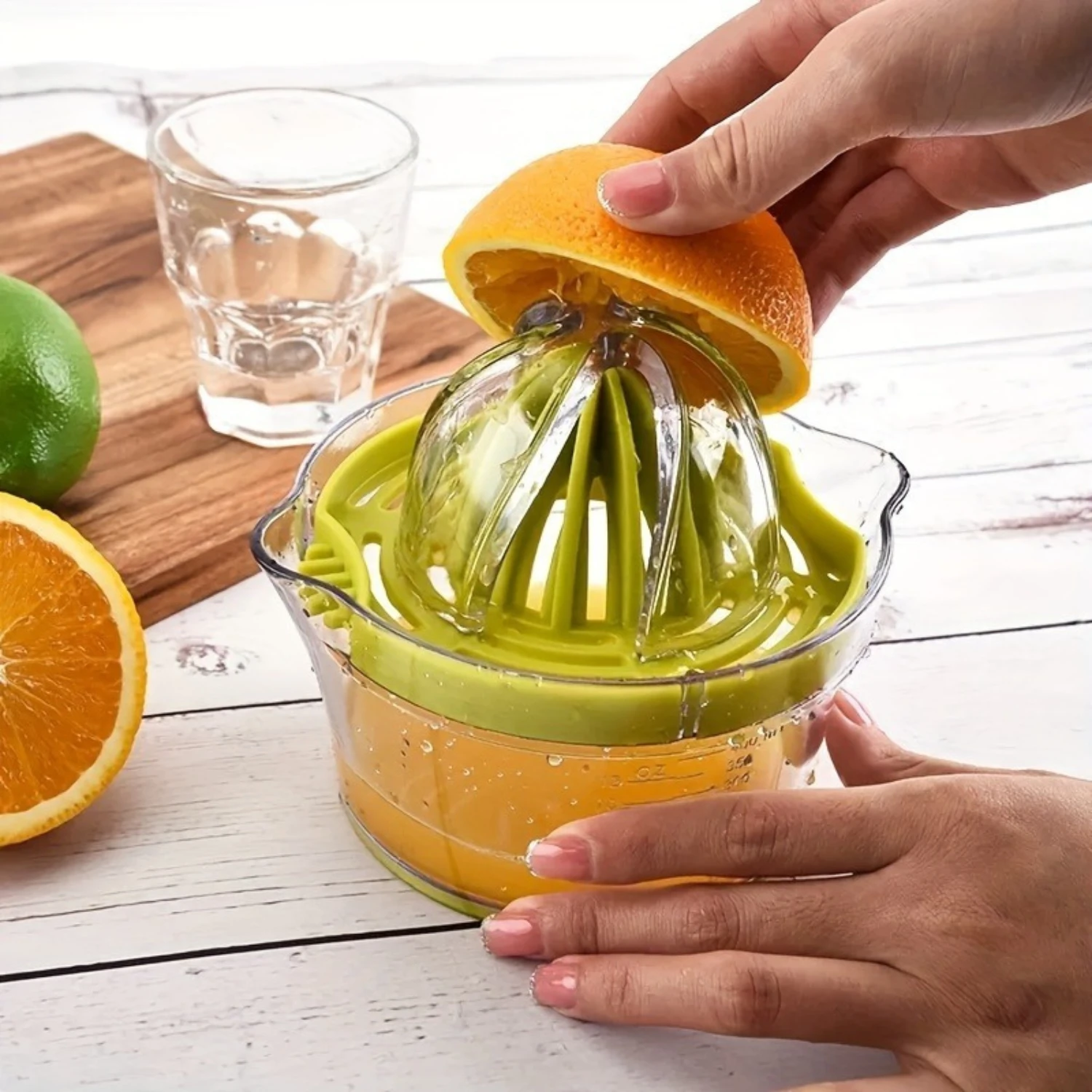 

Manual Citrus Juicer Set with Reamer, Strainer, Grater, Measuring Cup - Kitchen Gadget for Orange and Lemon Juice