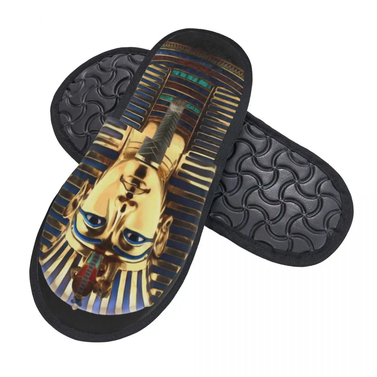 Zapatillas de invitados del faraón Tutankamón del Antiguo Egipto para Hotel para mujer, zapatilla de Casa Tut con estampado personalizado del rey egipcio