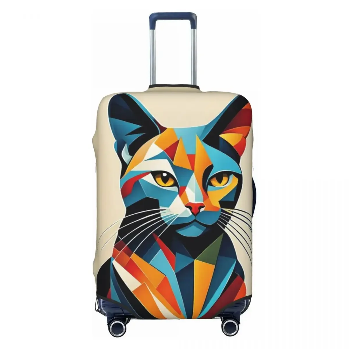 Cat Suitcase Cover Neo Fauvism Practical Travel Protector Luggage Case Vacation