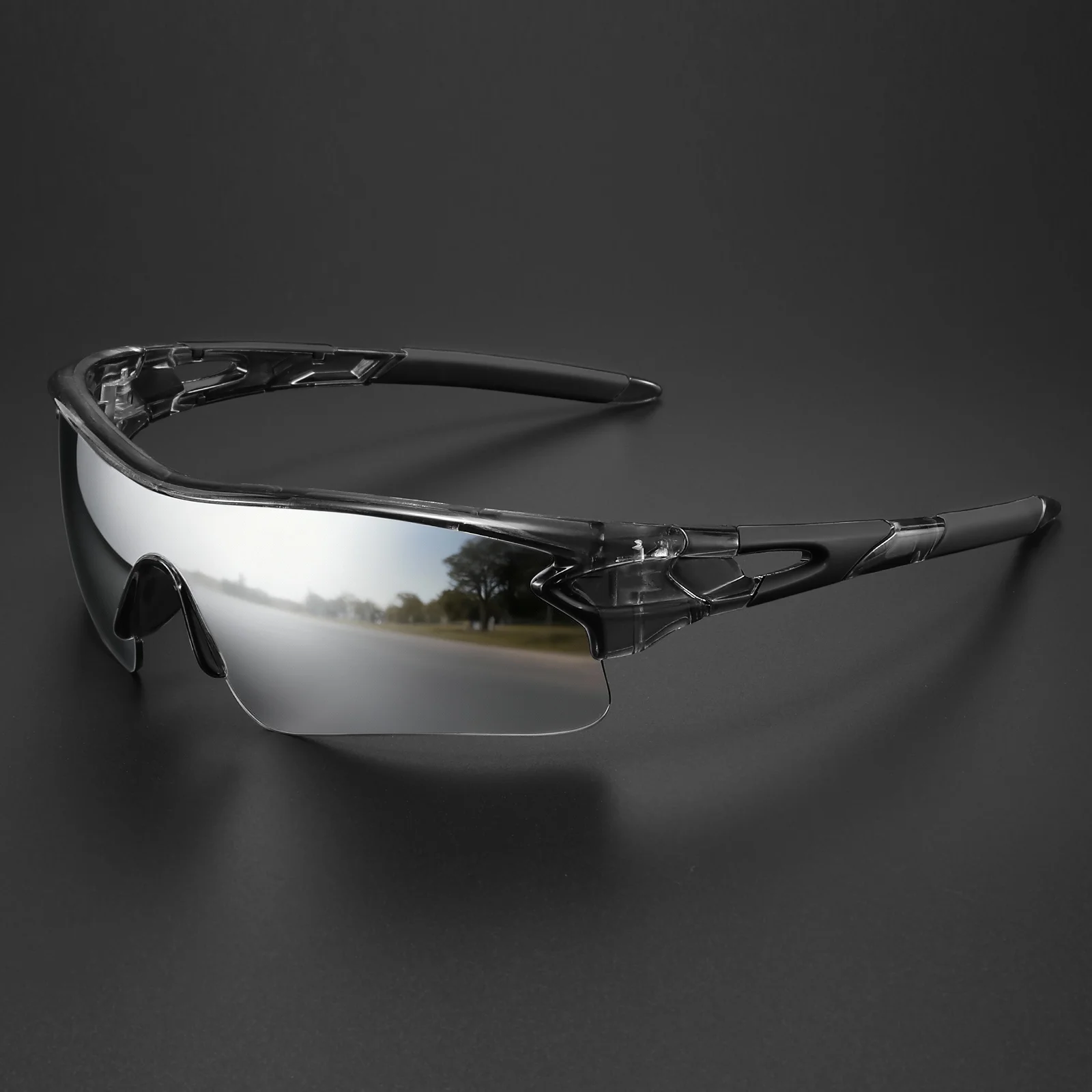 Klassieke sportzonnebril met uit één stuk omwikkelde UV400-lens - Unisex Comfort Fit voor fietsen, hardlopen, wandelen en buiten
