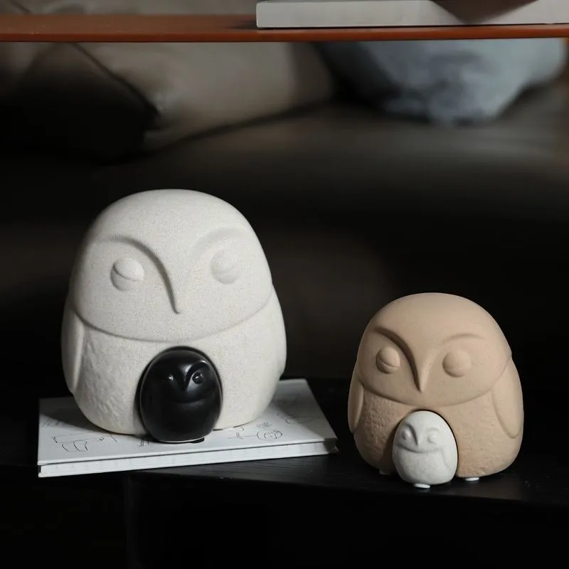 

Nordic Ceramic Owl Sculpture Ornaments Living Room Bedroom Wine Cabinet Tabletop Animal Statue Furnishings Crafts Home Decoratio