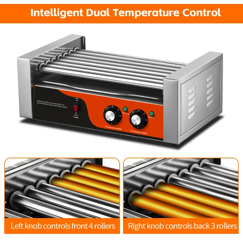 آلات الوجبات الخفيفة التجارية الكهربائية آلة هوت دوج الأسطوانة هوت دوج شواء لمتجر الوجبات السريعة