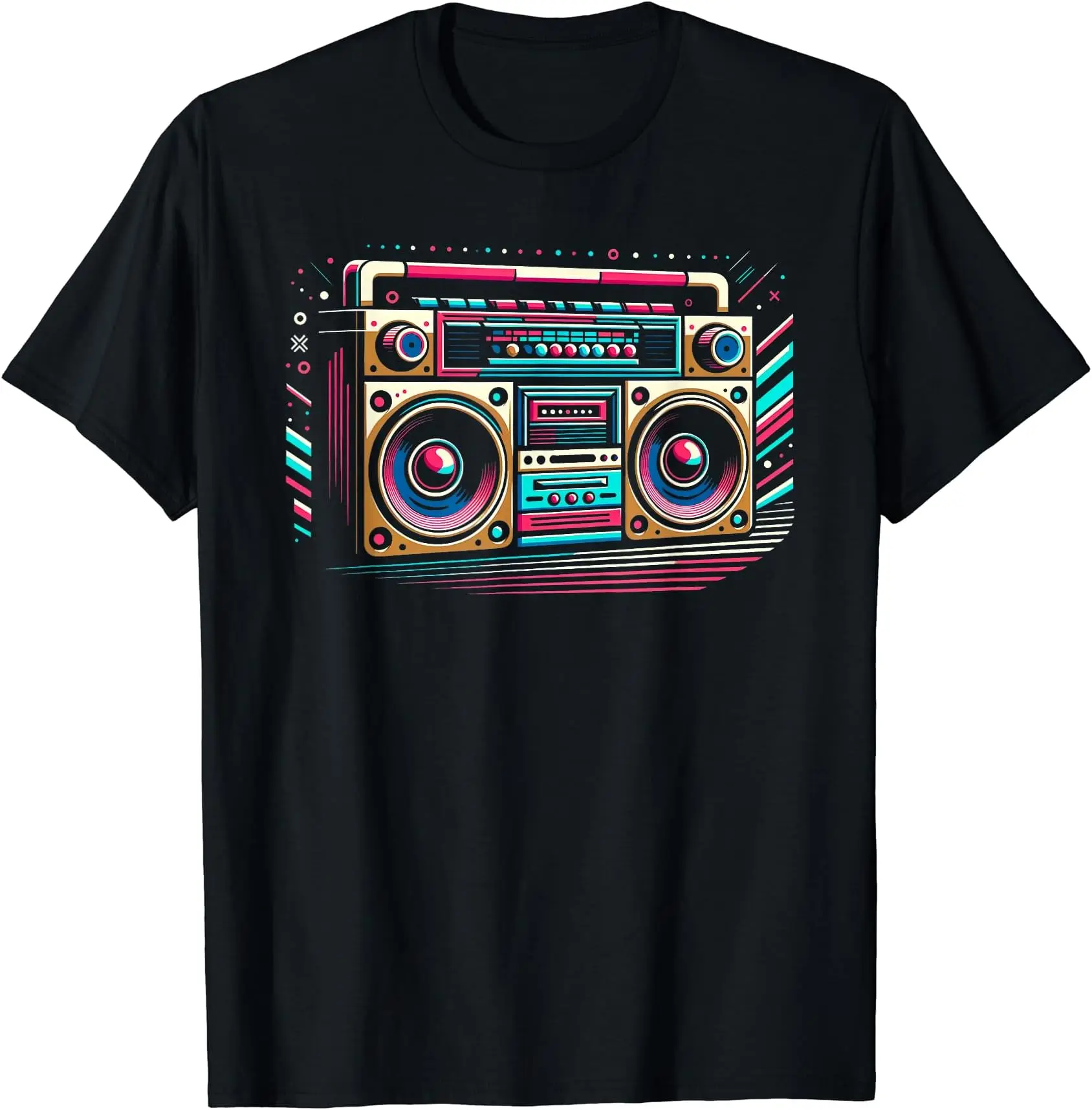 Awesome Retro Boombox T-Shirt Anime Graphic T-shirts for Men Clothing Women Tees High Quality 100%Cotton Short Sleeve