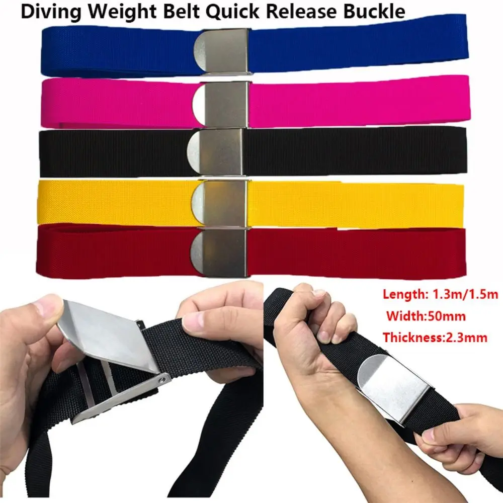 New Adjustable Diving Weight Belt Nylon 1.3 Meters/1.5m*5cm Webbing Stainless Steel Scuba Belt Quick Release Buckle