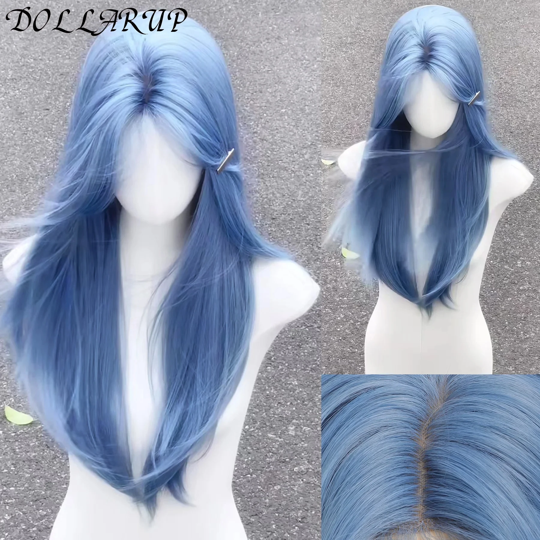 

JKL длинные прямые синтетические парики с челкой, парик из волос для косплея для женщин, повседневный натуральный термостойкий