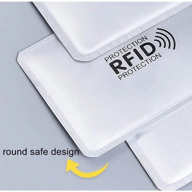 5pcs Anti Scanning, Anti Magnetic, Anti-theft, RFID/NFC Scanning Aluminum Foil Secure Bank Card ID Card Holder Card Sleeve