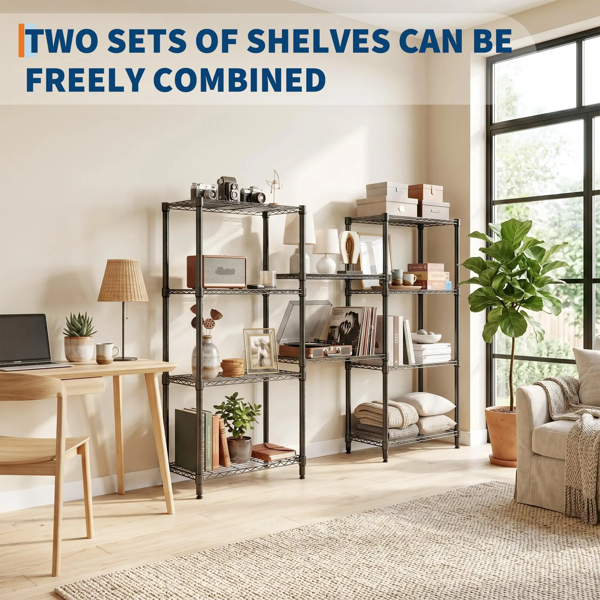 2-Pack 4-Tier Steel Garage Storage Shelves 29.5