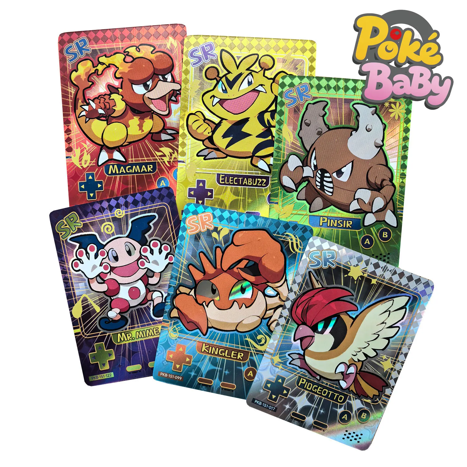 60 قطعة لامعة في صندوق أعمى بطاقات PokeBaby اللطيفة للأطفال مجموعة جميلة كلاسيكية Q151 Pokedex Ver.1996 بطاقة ثلاثية الأبعاد ذاتية الصنع