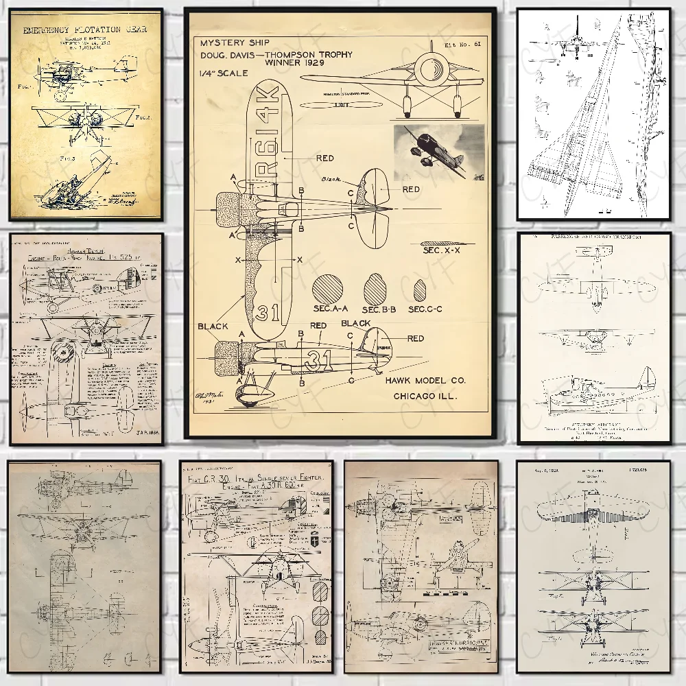 Altes Boeing-Flugzeugstruktur-Diagramm-Poster, hochwertige Wandkunst für Zuhause, Büro, Schlafzimmer, Zimmer, Flur, Bar, perfekte Geschenkidee