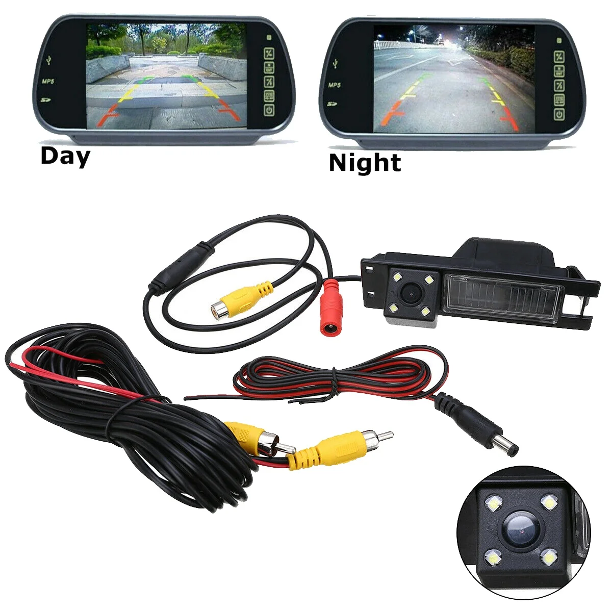 HD Car Rear View Backup Camera, câmera reversa para Opel Astra H J Corsa Meriva Zafira Insignia FIAT Buick Regal, 4LED