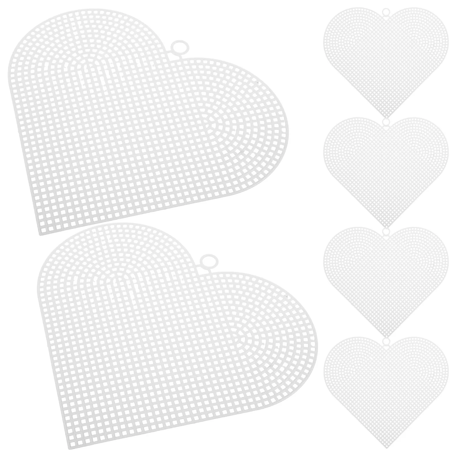 

Набор из 6 пластиковых сетчатых листов в форме сердца, прозрачная сетка для вышивки, материалы для изготовления сумок крючком, канва для вышивки