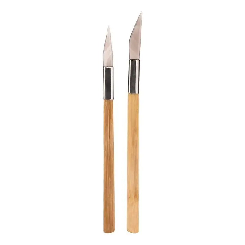 Lightweight 2 Piece Set Agate-Stone Polishing Knives Wooden Handles Jewelry Burnishing Tools Gold & Silver Finishes