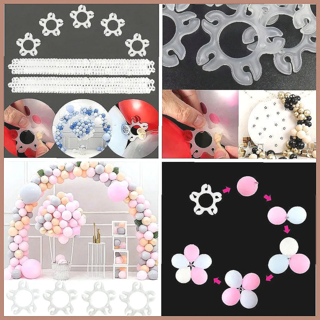 25/50 Stück Ballonclips, wiederverwendbare Kunststoffschnalle für Ballonbogen, Hochzeit und Geburtstagsfeier, Dekoration