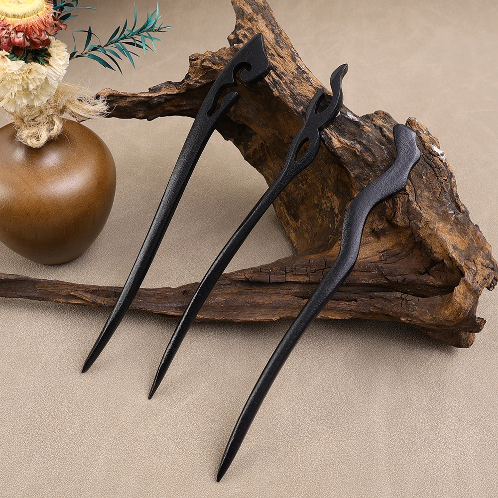 Frauen Sandelholz Haarnadeln Mädchen Alte Holz Retro Haar Sticks Clips Essstäbchen Handgemachte Kopfbedeckungen Chinesischen Stil Haar Zubehör – Detail 4
