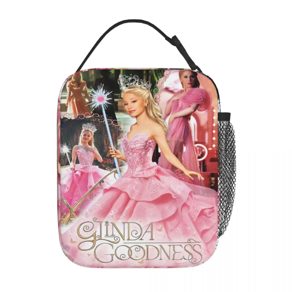 Wicked Glinda Movie Insulated Lunch Bags Portable Musical Meal Container Thermal Bag Lunch Box Tote Office Outdoor Girl Boy