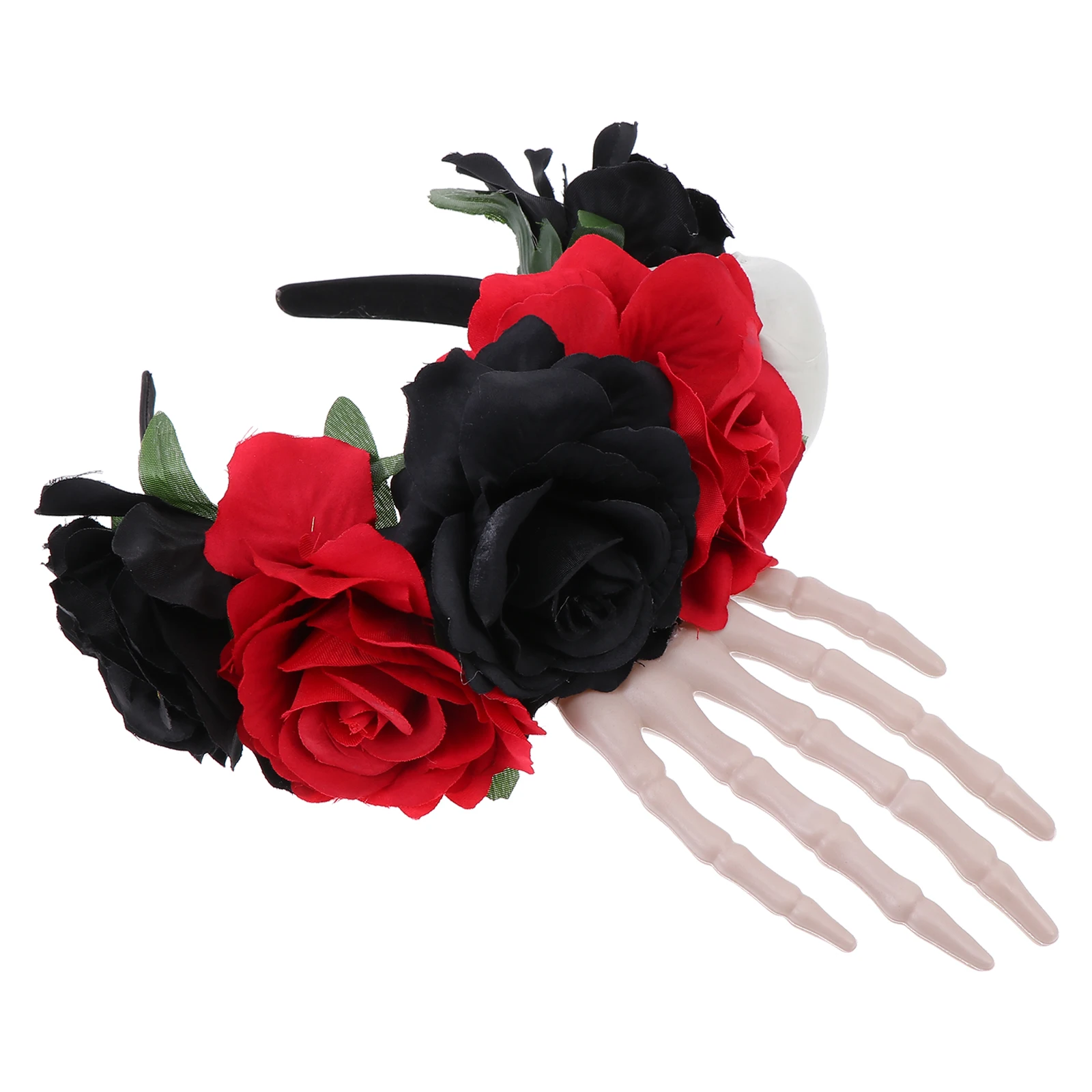 

Skull Hairb Rose Skull Headdress Halloween Hair Decor Party Headdress Compact Lightweight Fashionable Design Premium Material