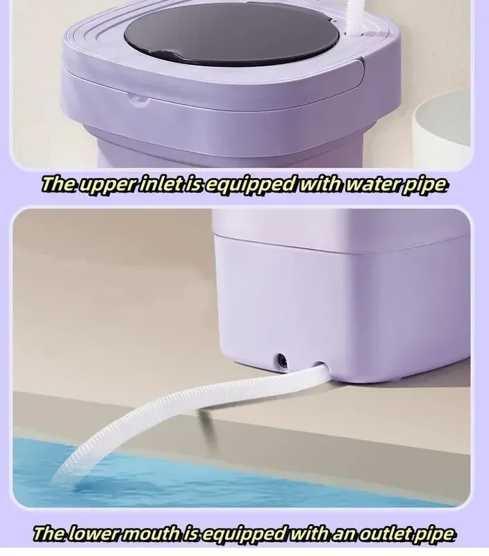 เครื่องซักผ้าพับแบบพกพาขนาด 11 ลิตร, พับได้ความจุขนาดใหญ่สีม่วง, เครื่องซักผ้าขนาดเล็ก, เสื้อผ้าเด็กและเสื้อผ้าขนาดเล็ก