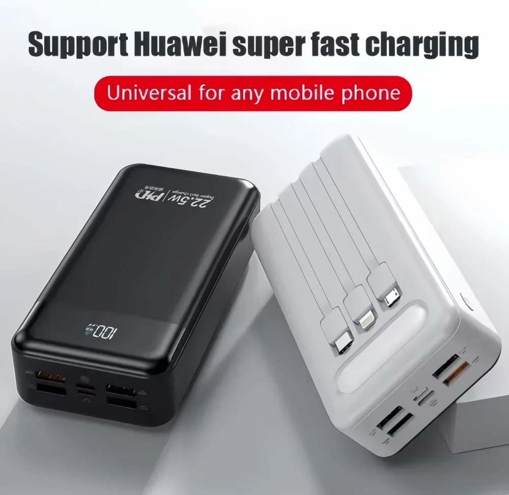 100000mah power bank with 22.5w pd fast charging powerbank portable poverbank battery charger for iphone 15pro xiaomi huawei