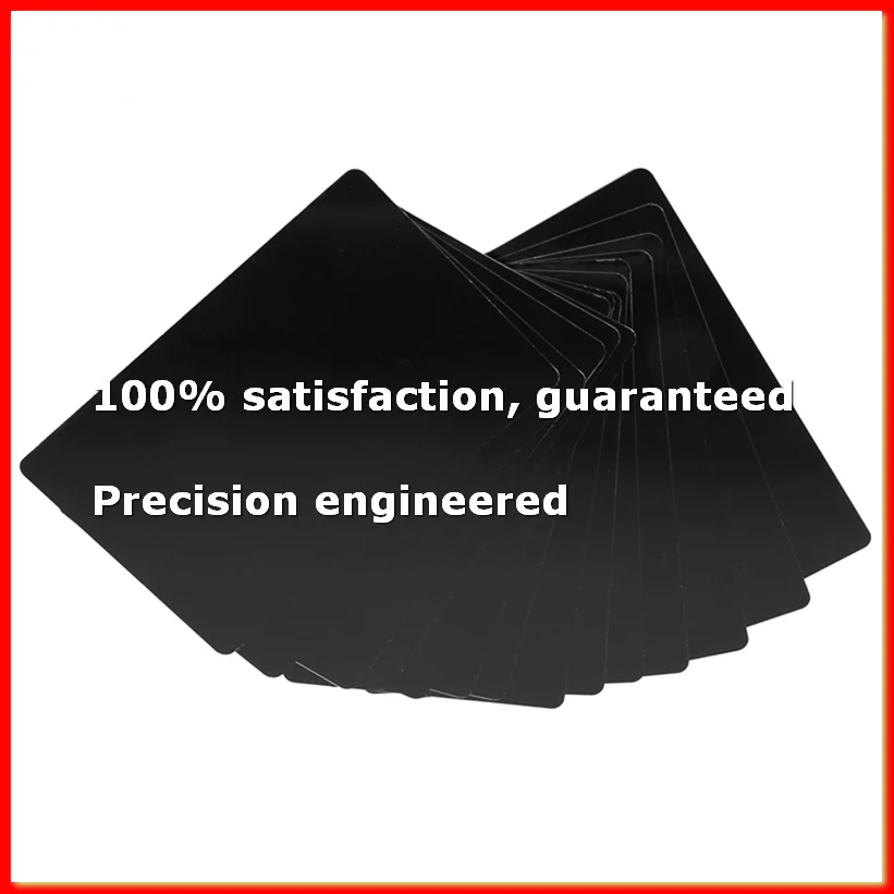 100 PCS Black Aluminum Alloy Card Engraving Metal Business Visit Business Card Blank 0.2mm Thickness-A73M