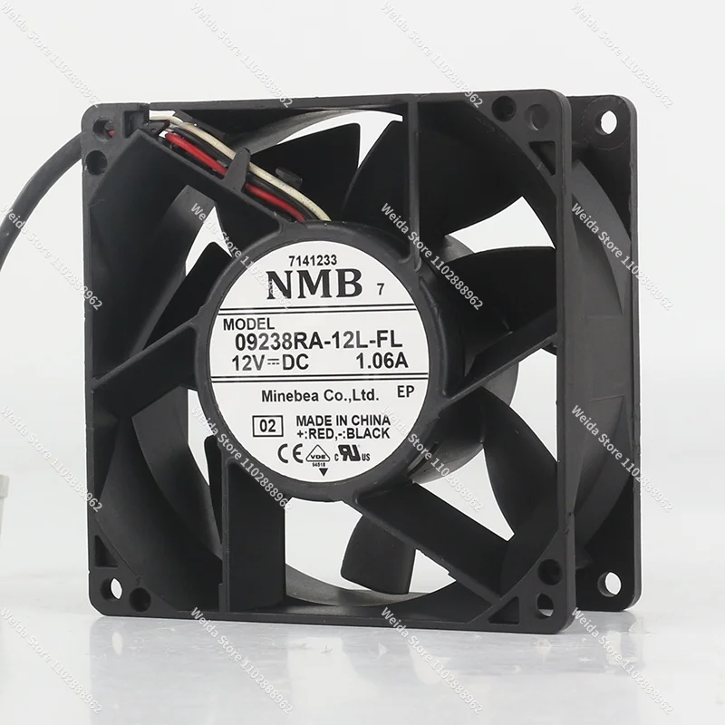 New original NMB 09238RA-12L-FL 12V 1.06A high airflow 9038 90X90X38MM three-wire cooling fan