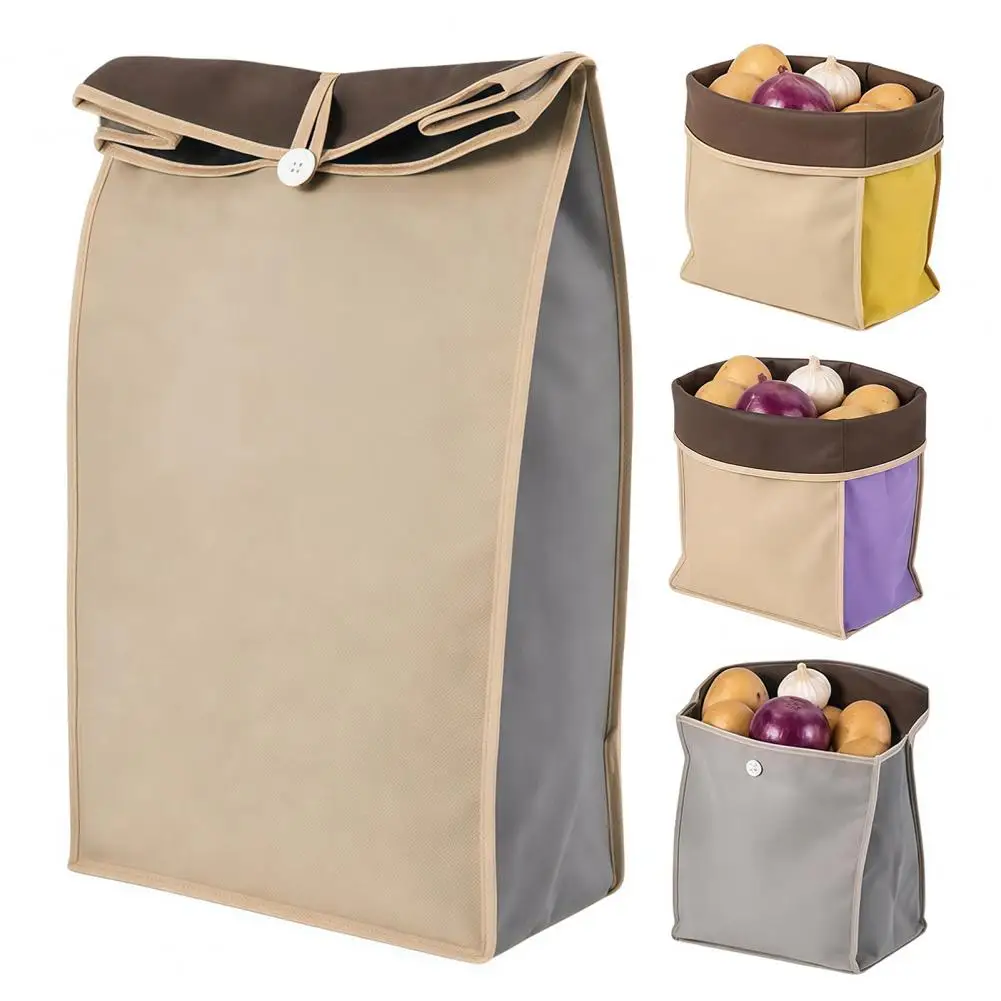 Self Sealing Potato Storage Bag, Breathable Top Closures Organizer, Reusable Large Capacity Bag for Kitchen Pantry Countertop