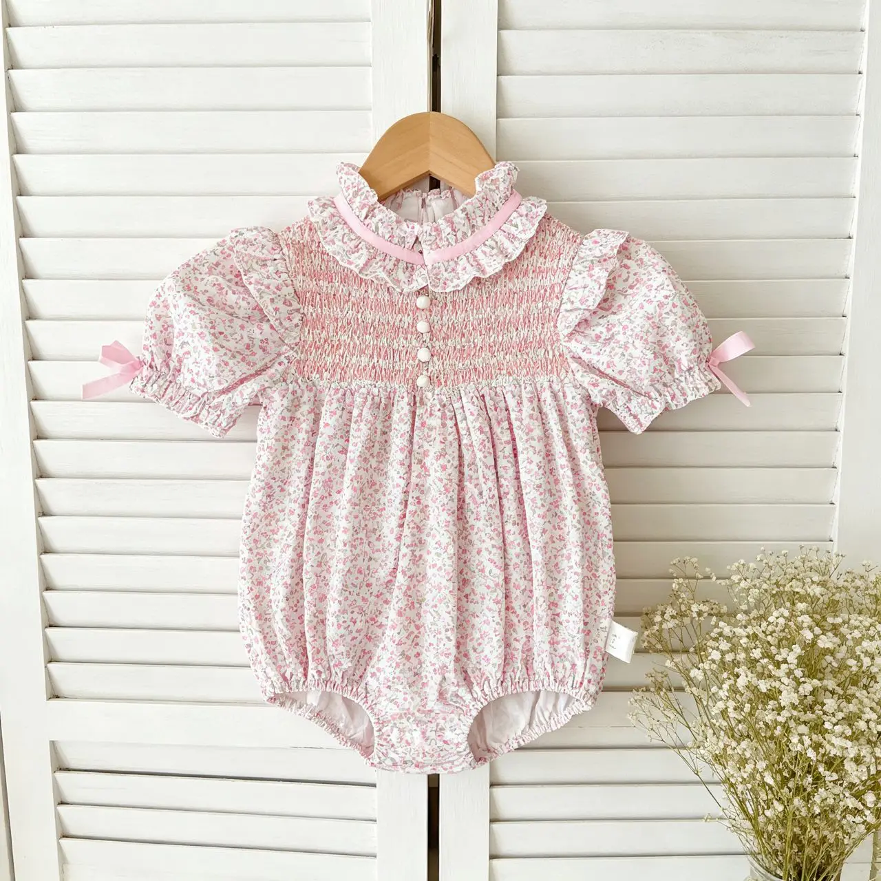 2026 Summer New Cute Baby Girl Floral Lace Bodysuit Girls Short Sleeve Sweet Princess Dress Cotton Toddler Sisters Clothes
