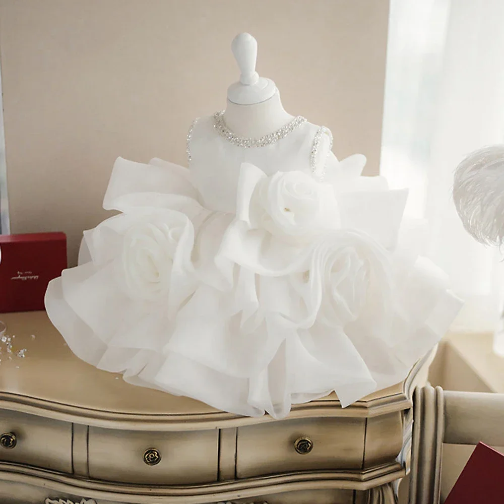 Vestido de lujo de flores para niña, tutú esponjoso, Vestido de princesa, Vestido de fiesta de cumpleaños y boda, vestidos formales para niños de 1 a 10 años