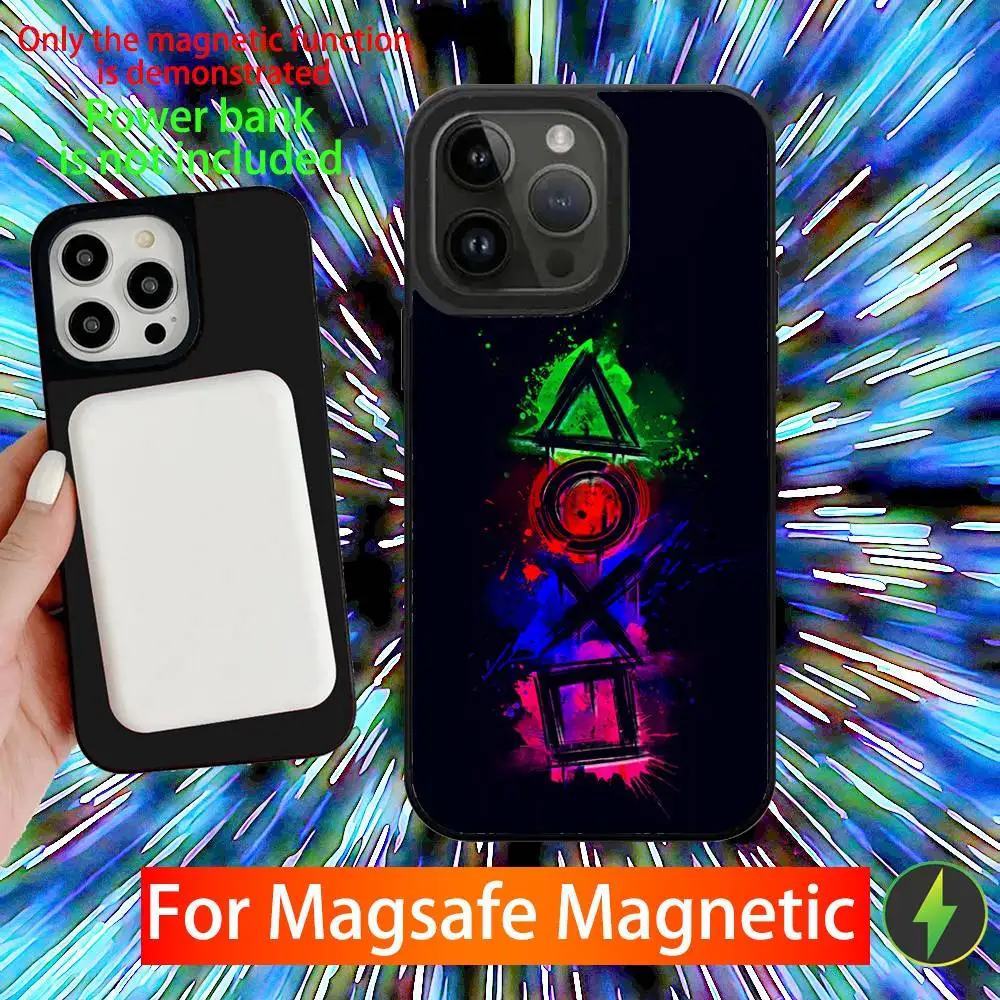 حافظة هاتف لوحدة التحكم في الألعاب لهواتف iPhone 16,15,14,13,12,11,Pro,Max,Plus,Mini,SE شحن لاسلكي مغناطيسي جديد Magsafe